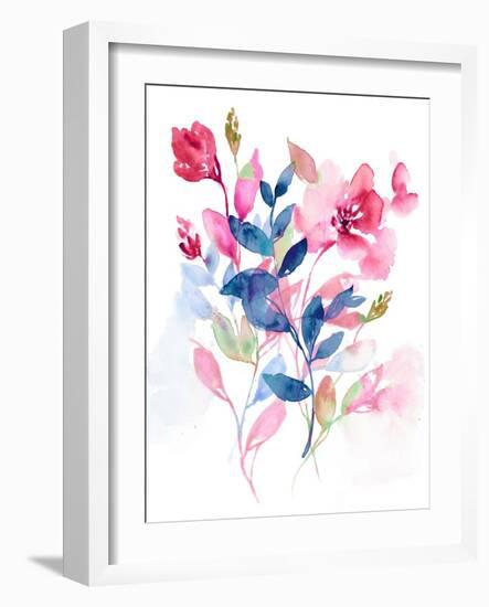 Jeweled Flowers II-Jennifer Goldberger-Framed Art Print