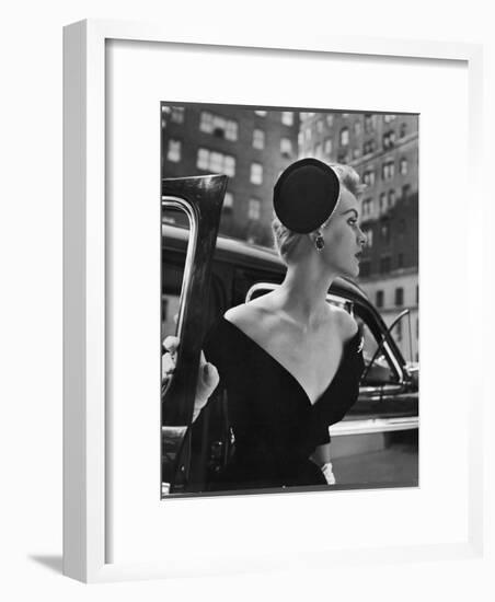 Jeweled Stay Put Cocktail Hat at Reckless Angle-Nina Leen-Framed Photographic Print