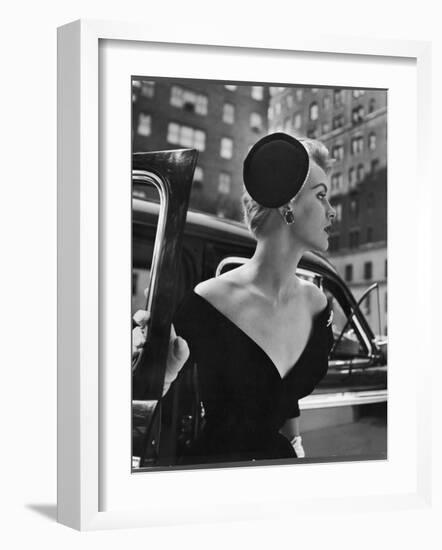 Jeweled Stay Put Cocktail Hat at Reckless Angle-Nina Leen-Framed Photographic Print