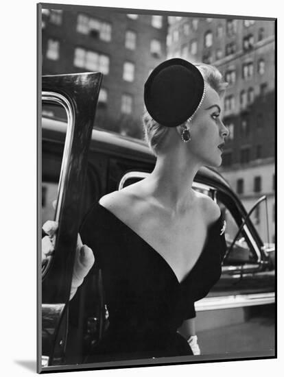 Jeweled Stay Put Cocktail Hat at Reckless Angle-Nina Leen-Mounted Photographic Print