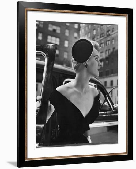 Jeweled Stay Put Cocktail Hat at Reckless Angle-Nina Leen-Framed Photographic Print