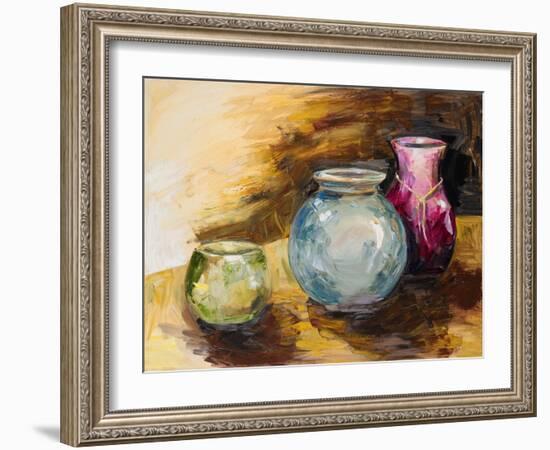 Jeweled Vases-Heather A. French-Roussia-Framed Art Print