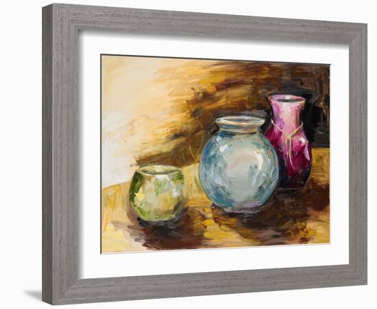 Jeweled Vases-Heather A. French-Roussia-Framed Art Print