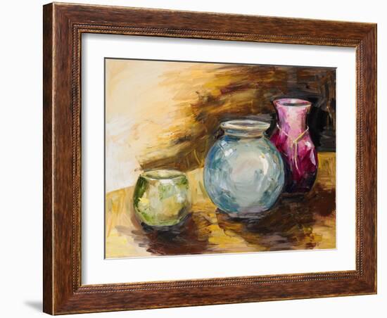 Jeweled Vases-Heather A. French-Roussia-Framed Art Print