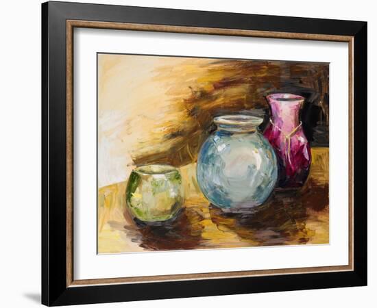 Jeweled Vases-Heather A. French-Roussia-Framed Art Print