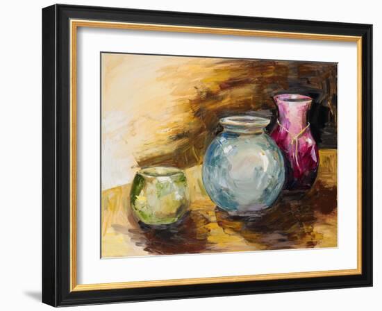Jeweled Vases-Heather A. French-Roussia-Framed Art Print