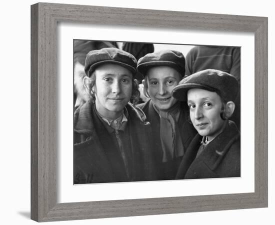 Jewish Children Posing for a Picture-William Vandivert-Framed Photographic Print