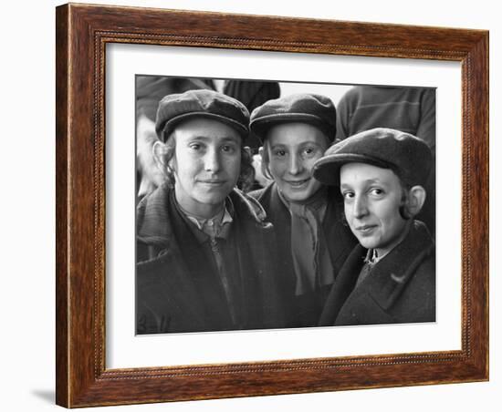 Jewish Children Posing for a Picture-William Vandivert-Framed Photographic Print