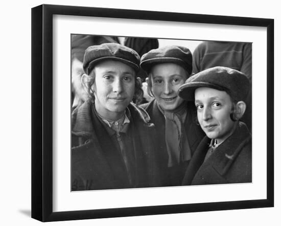 Jewish Children Posing for a Picture-William Vandivert-Framed Photographic Print