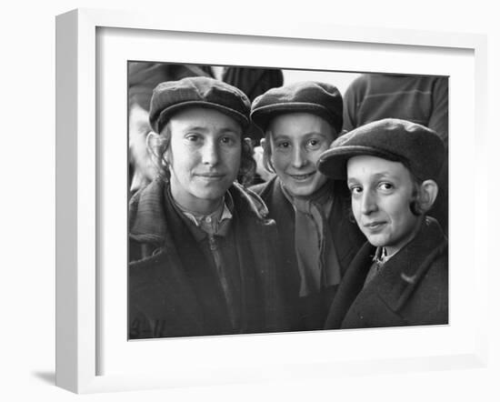 Jewish Children Posing for a Picture-William Vandivert-Framed Photographic Print