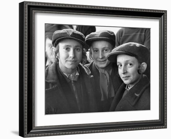 Jewish Children Posing for a Picture-William Vandivert-Framed Photographic Print