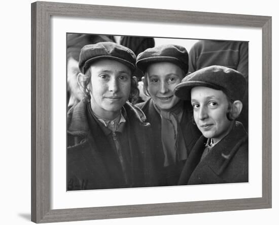 Jewish Children Posing for a Picture-William Vandivert-Framed Photographic Print