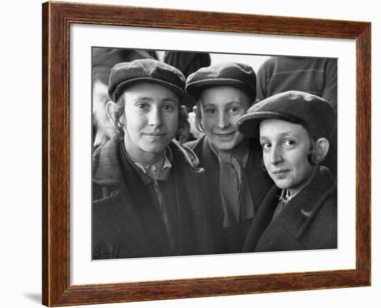 Jewish Children Posing for a Picture-William Vandivert-Framed Photographic Print