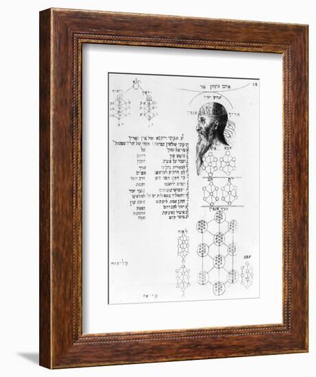 Jewish Manuscript Illustrating Phrenology-null-Framed Giclee Print