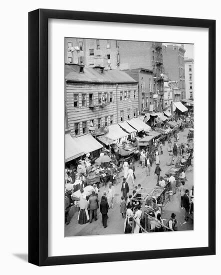 Jewish Market on the East Side, New York, N.Y.-null-Framed Photo