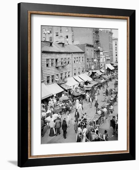 Jewish Market on the East Side, New York, N.Y.-null-Framed Photo