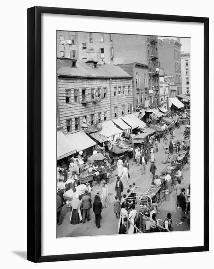 Jewish Market on the East Side, New York, N.Y.-null-Framed Photo