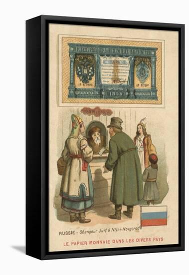 Jewish Moneychanger in Nizhny Novgorod, Russia-null-Framed Premier Image Canvas