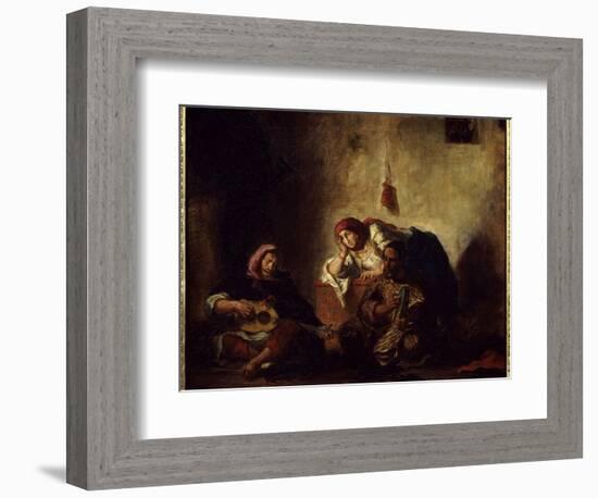 Jewish Musicians in Mogador (Former Name of Essaouira) in Morocco Painting by Eugene Delacroix 1798-Ferdinand Victor Eugene Delacroix-Framed Giclee Print