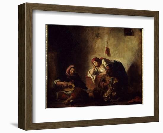 Jewish Musicians in Mogador (Former Name of Essaouira) in Morocco Painting by Eugene Delacroix 1798-Ferdinand Victor Eugene Delacroix-Framed Giclee Print