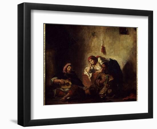 Jewish Musicians in Mogador (Former Name of Essaouira) in Morocco Painting by Eugene Delacroix 1798-Ferdinand Victor Eugene Delacroix-Framed Giclee Print