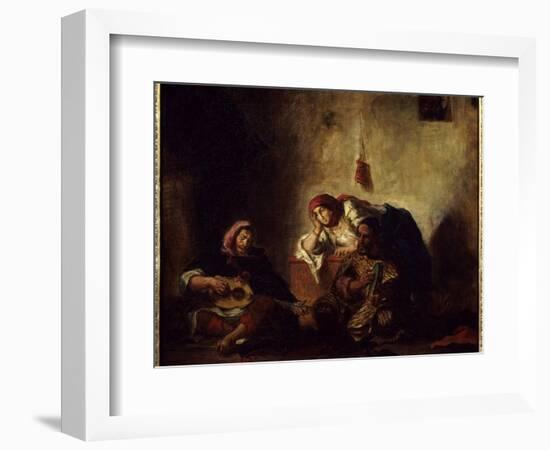 Jewish Musicians in Mogador (Former Name of Essaouira) in Morocco Painting by Eugene Delacroix 1798-Ferdinand Victor Eugene Delacroix-Framed Giclee Print