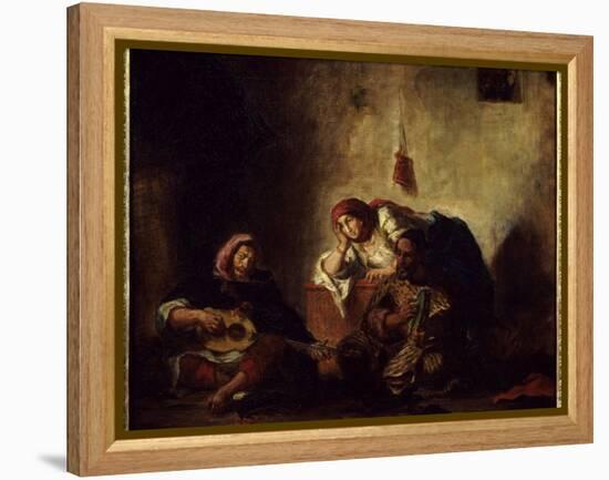 Jewish Musicians in Mogador (Former Name of Essaouira) in Morocco Painting by Eugene Delacroix 1798-Ferdinand Victor Eugene Delacroix-Framed Premier Image Canvas