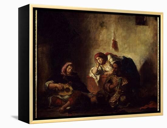 Jewish Musicians in Mogador (Former Name of Essaouira) in Morocco Painting by Eugene Delacroix 1798-Ferdinand Victor Eugene Delacroix-Framed Premier Image Canvas