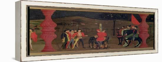 Jewish Pawnbroker and Family Burned at the Stake For Roasting the Consecrated Host, c.1468-Paolo Uccello-Framed Premier Image Canvas