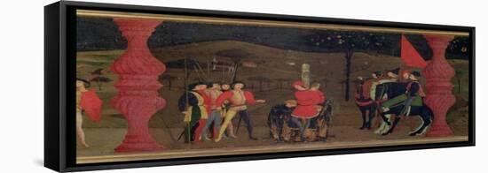 Jewish Pawnbroker and Family Burned at the Stake For Roasting the Consecrated Host, c.1468-Paolo Uccello-Framed Premier Image Canvas