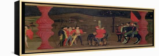 Jewish Pawnbroker and Family Burned at the Stake For Roasting the Consecrated Host, c.1468-Paolo Uccello-Framed Premier Image Canvas