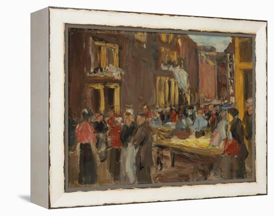 Jewish Quarter in Amsterdam; Judengasse in Amsterdam, Ecke Jodenbreestraat, 1905 (Oil on Board)-Max Liebermann-Framed Premier Image Canvas