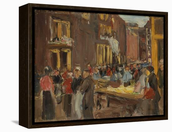 Jewish Quarter in Amsterdam; Judengasse in Amsterdam, Ecke Jodenbreestraat, 1905 (Oil on Board)-Max Liebermann-Framed Premier Image Canvas