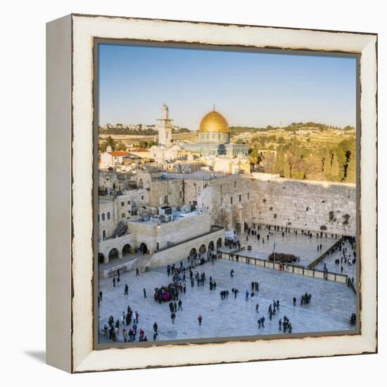 Jewish Quarter of the Western Wall Plaza, Old City, UNESCO World Heritage Site, Jerusalem, Israel-Gavin Hellier-Framed Premier Image Canvas