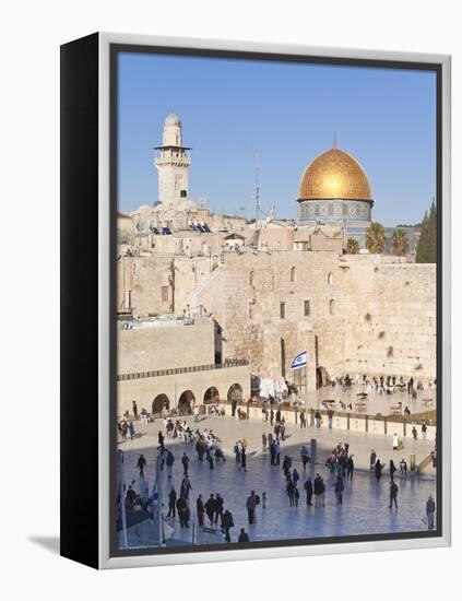 Jewish Quarter of Western Wall Plaza and Dome of Rock, UNESCO World Heritage Site, Jerusalem Israel-Gavin Hellier-Framed Premier Image Canvas