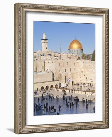 Jewish Quarter of Western Wall Plaza and Dome of Rock, UNESCO World Heritage Site, Jerusalem Israel-Gavin Hellier-Framed Photographic Print