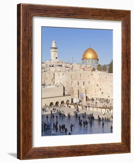 Jewish Quarter of Western Wall Plaza and Dome of Rock, UNESCO World Heritage Site, Jerusalem Israel-Gavin Hellier-Framed Photographic Print