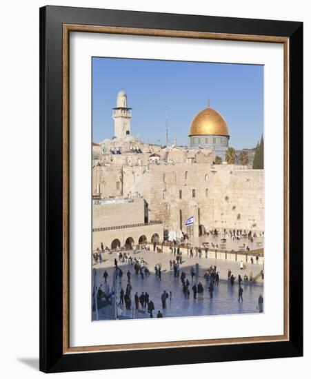 Jewish Quarter of Western Wall Plaza and Dome of Rock, UNESCO World Heritage Site, Jerusalem Israel-Gavin Hellier-Framed Photographic Print