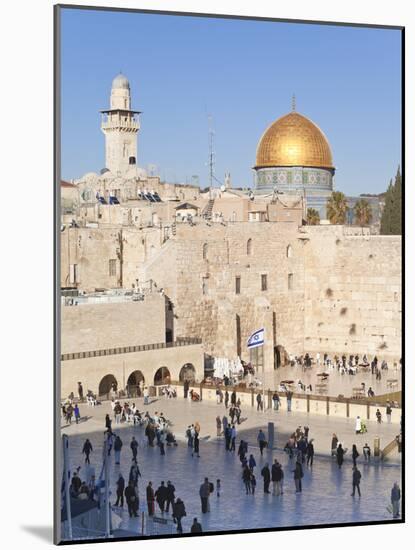 Jewish Quarter of Western Wall Plaza and Dome of Rock, UNESCO World Heritage Site, Jerusalem Israel-Gavin Hellier-Mounted Photographic Print