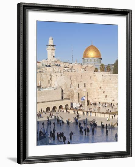 Jewish Quarter of Western Wall Plaza and Dome of Rock, UNESCO World Heritage Site, Jerusalem Israel-Gavin Hellier-Framed Photographic Print