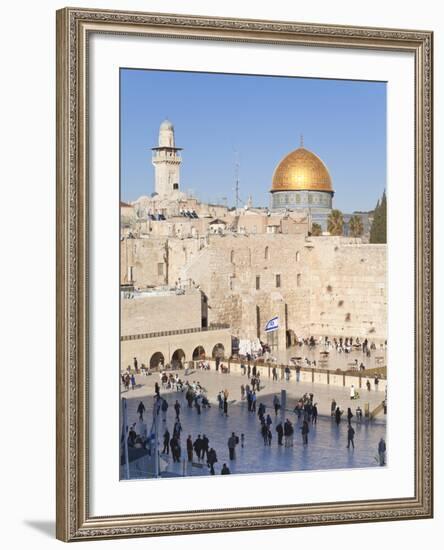 Jewish Quarter of Western Wall Plaza and Dome of Rock, UNESCO World Heritage Site, Jerusalem Israel-Gavin Hellier-Framed Photographic Print