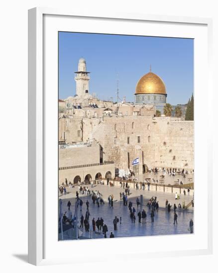 Jewish Quarter of Western Wall Plaza and Dome of Rock, UNESCO World Heritage Site, Jerusalem Israel-Gavin Hellier-Framed Photographic Print