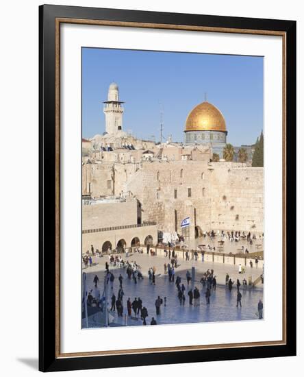 Jewish Quarter of Western Wall Plaza and Dome of Rock, UNESCO World Heritage Site, Jerusalem Israel-Gavin Hellier-Framed Photographic Print