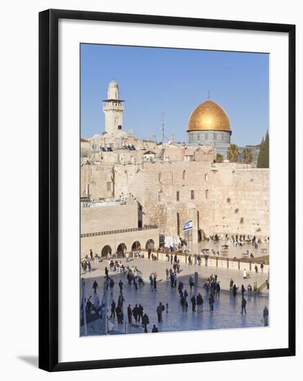 Jewish Quarter of Western Wall Plaza and Dome of Rock, UNESCO World Heritage Site, Jerusalem Israel-Gavin Hellier-Framed Photographic Print