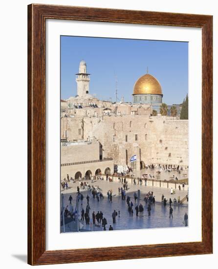 Jewish Quarter of Western Wall Plaza and Dome of Rock, UNESCO World Heritage Site, Jerusalem Israel-Gavin Hellier-Framed Photographic Print