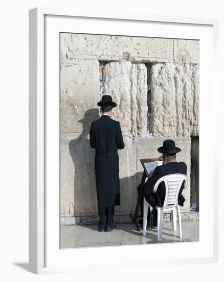 Jewish Quarter of Western Wall Plaza, People Praying at Wailing Wall, Old City, Jerusalem, Israel-Gavin Hellier-Framed Photographic Print