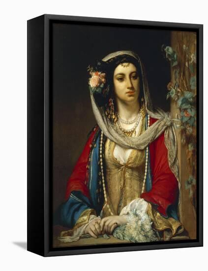 Jewish Woman from Cairo-Jean Francois Portaels-Framed Premier Image Canvas