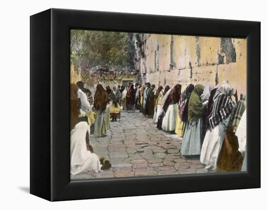 Jewish Women at the Wailing Wall, Jerusalem-null-Framed Premier Image Canvas