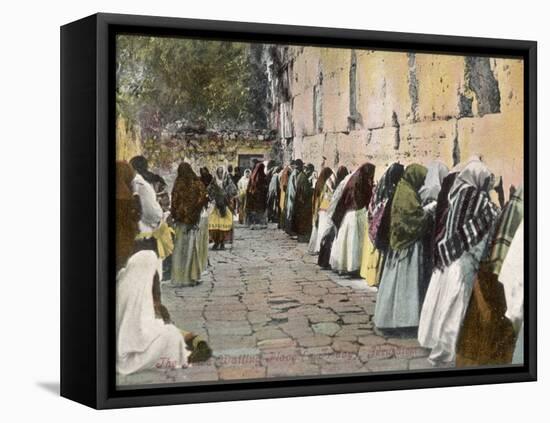 Jewish Women at the Wailing Wall, Jerusalem-null-Framed Premier Image Canvas