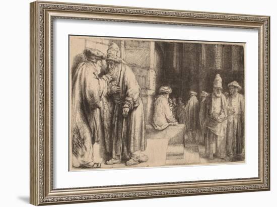 Jews in the Synagogue, 1648-Rembrandt van Rijn-Framed Giclee Print